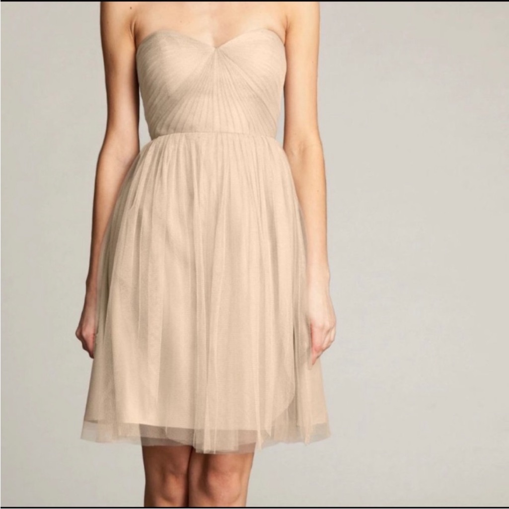 Jenny Yoo Wren Tulle Chiffon Sweatheart Bridesmaid Cocktail Pink Flowy Dress